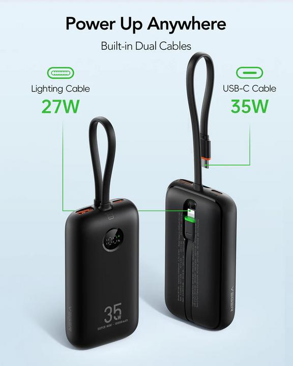 Productafbeelding Veger - W1188 Powerbank (10000 mAh, 35 W, 37 Wh)