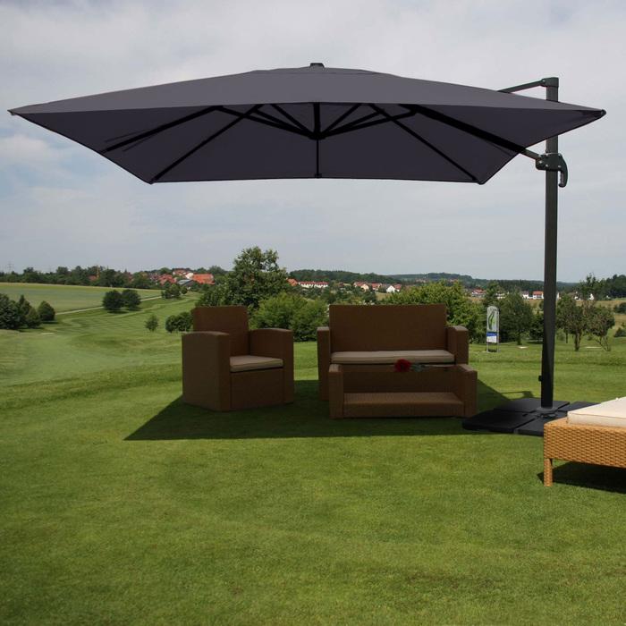 Immagine prodotto Mendler Ombrello semaforo Gastronomia, 3,5x3,5m antracite con supporto (3.50 m)