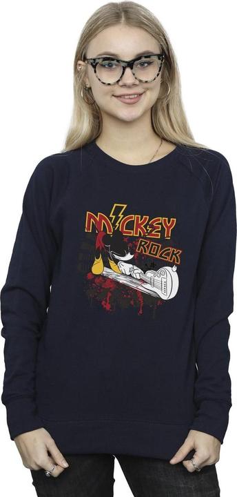 Actual product image Disney Womens/Ladies Mickey Mouse Smash Guitar Rock Sweatshirt (XL)
