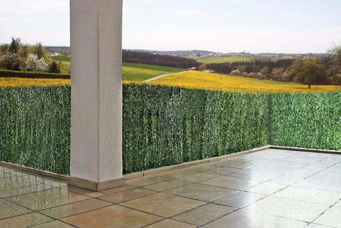 Immagine prodotto Swisshandel24 Schermo Privacy 300 x 150 cm Rivestimento frangivento per Balcone Terrazza Recinzione Abete Largo