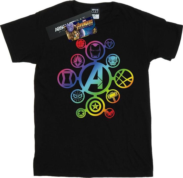 Avengers Infinity War Regenbogen Icons Baumwolle Boyfriend TShirt