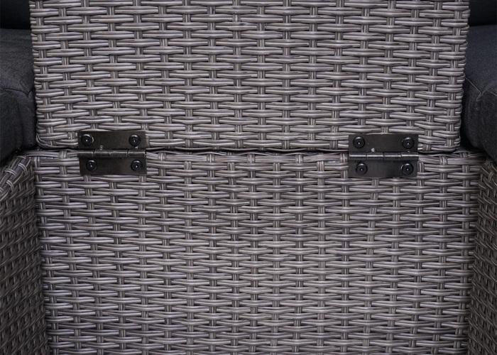 Actual product image Swisshandel24 3in1 Set, Garden/Lounge Set Sun Island, Spun Poly Semi-Round Poly Rattan - Grey, Cushions anthr