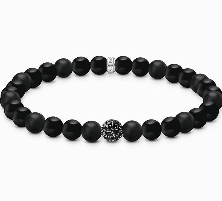 Image du produit Thomas Sabo Bead Armband Obsidian schwarz (21 cm, Argent 925)