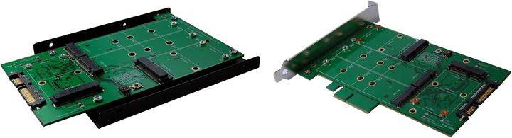 Actual product image Exsys SATA 3 to M.2 SSDx2 or mSATA SSD x 2 RAID card with 3.5" metal frame or PCIe and slot bracket