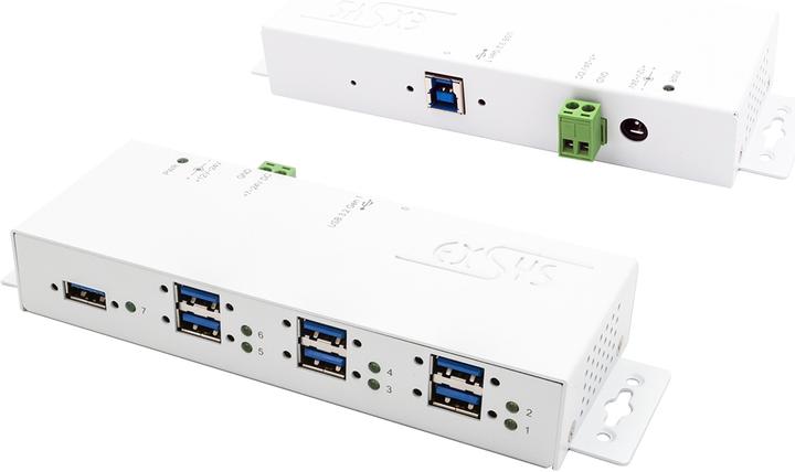 Actual product image Exsys USB 3.2 HUB 7-Port Gen1 White HUB (USB-B, 7 Ports)
