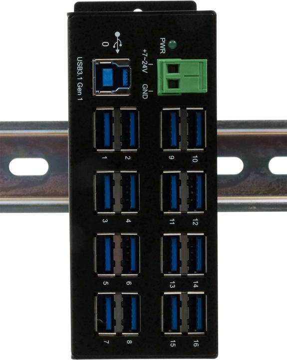 Produktbild Exsys EX-1113HMS, 16xUSB 3.0/3.1 MetallHUB (USB-B, 16 Ports)