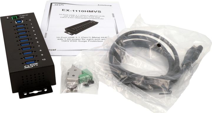 Actual product image Exsys Ex-1110hmvs (USB-B, 10 Ports)