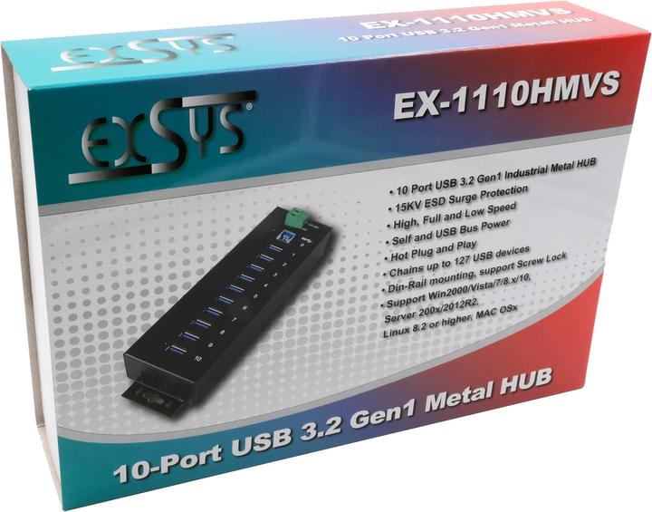 Actual product image Exsys Ex-1110hmvs (USB-B, 10 Ports)