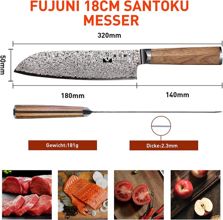 Produktbild Fujini Tea 18cm Santoku Messer (18 cm)