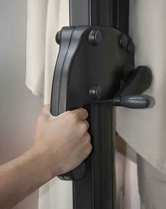 Image du produit Mendler Parapluie de signalisation pour la restauration, 3x4m (Ø5m) polyester alu/acier 26kg - gris crème