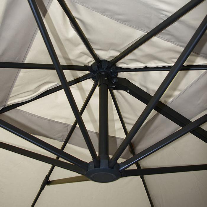 Image du produit Mendler Parapluie de signalisation pour la restauration, 3x4m (Ø5m) polyester alu/acier 26kg - gris crème