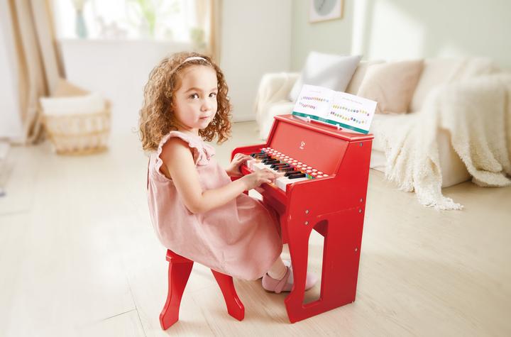 Immagine prodotto Hape Pianoforte a tasti illuminati con sgabello, rosso FSC