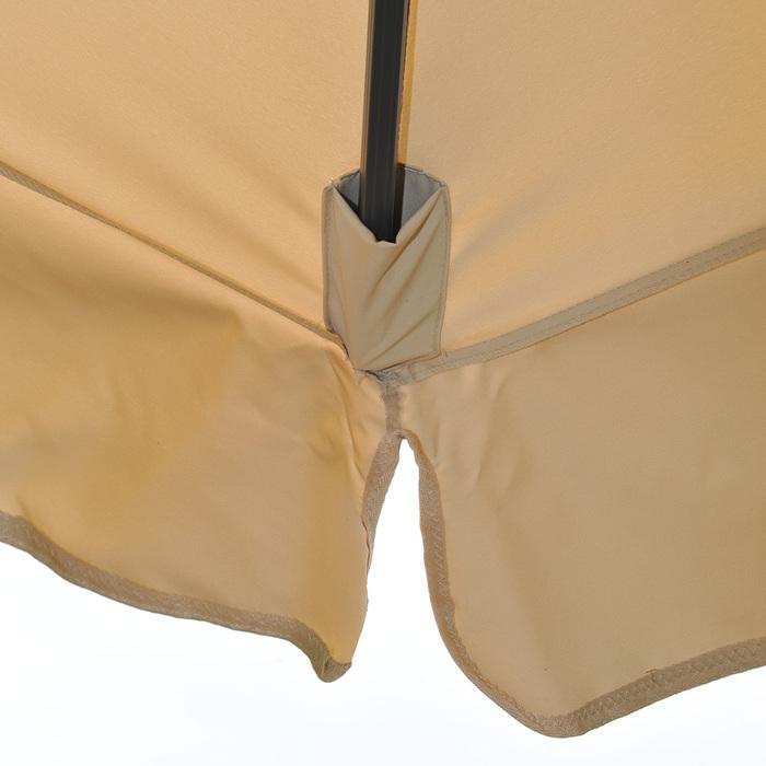 Produktbild Swisshandel24 Gastronomie-Alu-Luxus-Doppel-Ampelschirm, Pergola-Markise-Effekt, 6,2x3m Polyester 50kg - creme-beig (6.20 m)