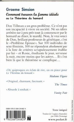 Image du produit Comment trouver la femme idéale ou Le théorème du homard (Français, Simsion Graeme, 2018)