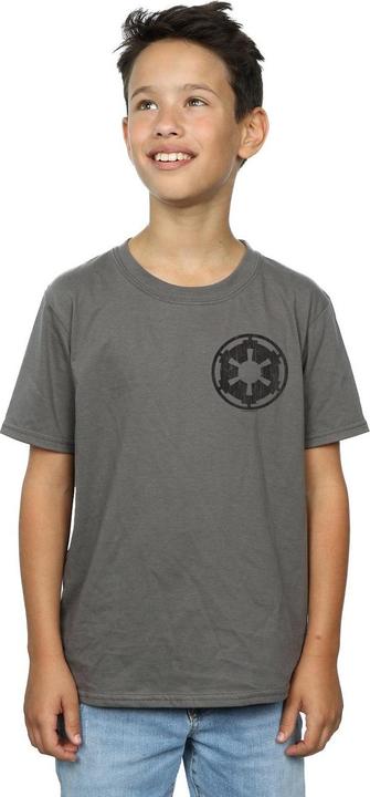 Immagine prodotto Star Wars The Mandalorian Galactic Empire Insignia Breast Print Maglietta Ragazzi (104)