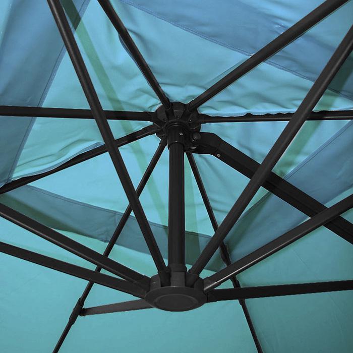 Actual product image Swisshandel24 Gastronomy traffic light umbrella, 3.5x3.5m (Ø4.95m) polyester/aluminium 25kg turquoise without (3.50 m)