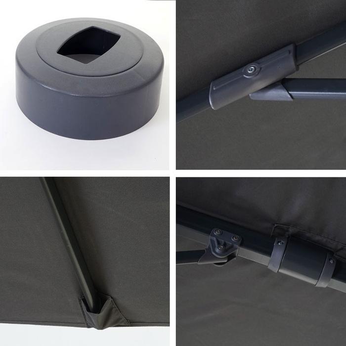 Produktbild Swisshandel24 Gastronomie-Ampelschirm, 3x4m (Ø5m) schwenkbar, Polyester/Alu 26kg anthrazit ohne Ständer, drehbar (3 m)