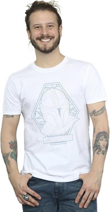 Image du produit Star Wars - T-shirt THE MANDALORIAN OUTLINE HELM DIAMOND - Homme (3XL)