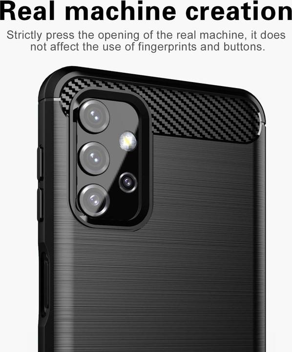 Actual product image Cadorabo TPU Ultra Slim carbon stainless steel Combi Cover (Samsung Galaxy A32 5G)