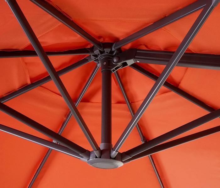 Actual product image Swisshandel24 Gastronomy traffic light umbrella, parasol, round Ø 3m polyester aluminium/steel 23kg, terracotta (3 m)