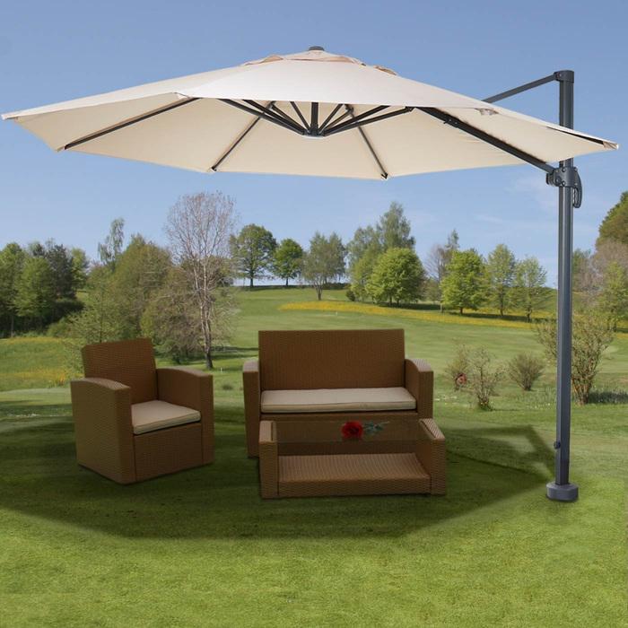Produktbild Swisshandel24 Gastronomie-Luxus-Ampelschirm Sonnenschirm, Ø 4m - 10355