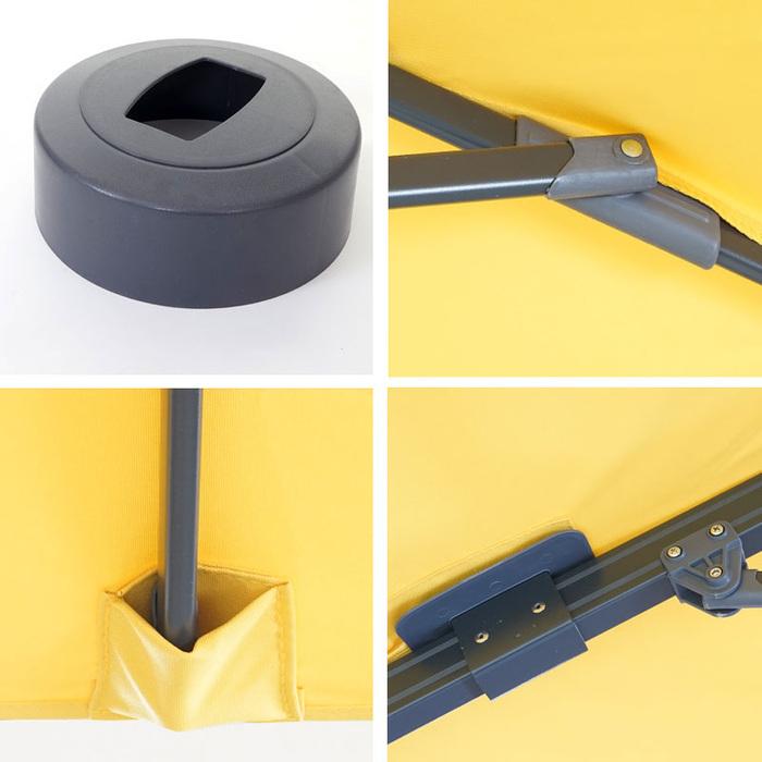 Produktbild Swisshandel24 Gastronomie-Ampelschirm, Sonnenschirm 3x3m (ø4,24m) Polyester Alu/Stahl 23kg - gelb ohne Ständer, dr (3 m)