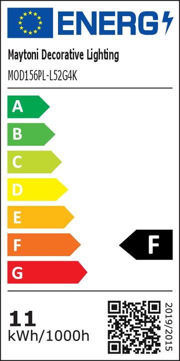Label énergétique Maytoni Curve LED Suspension, lampe à suspendre 42W couleur or 85Ra blanc neutre (2800 lm)