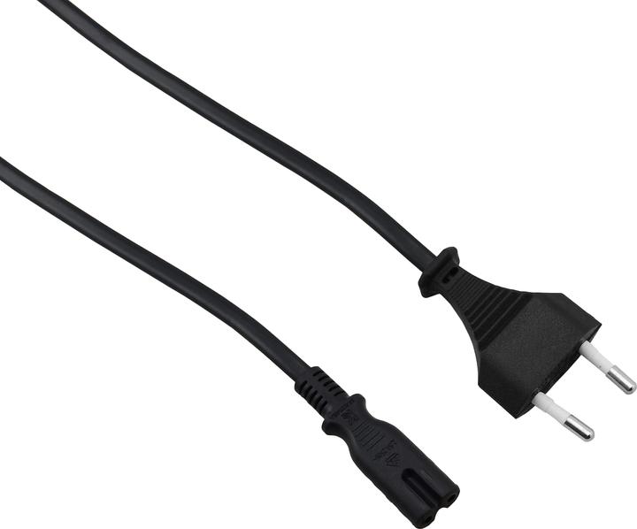 Produktbild Helos Netzanschlusskabel, Eurostecker auf C7 (Euro 8), schwarz, 3,0m (3 m)