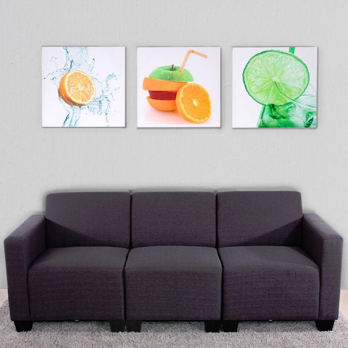 Produktbild Swisshandel24 Leinwandbild, Wandbild Keilrahmenbild Kunstdruck, 3-teilig 150x50cm - Obst (150 x 50 cm)