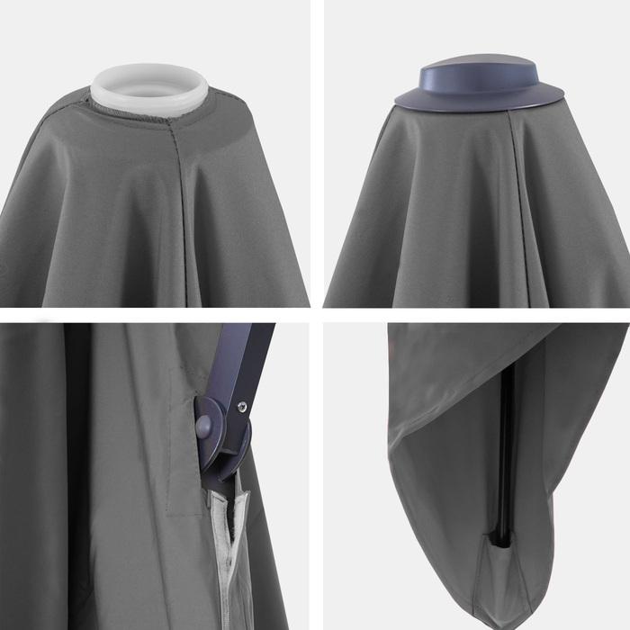 Produktbild Swisshandel24 Bezug für Luxus-Ampelschirm, Sonnenschirmbezug Ersatzbezug, 3,5x3,5m (Ø4,95m) Polyester 4kg - anthra (3.50 m)