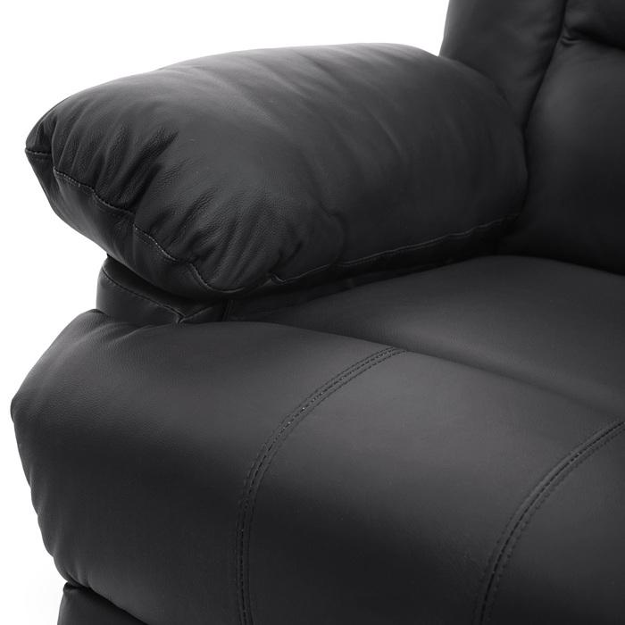 Actual product image Swisshandel24 TV armchair, recliner armchair, leather + imitation leather 103x83x91cm - black