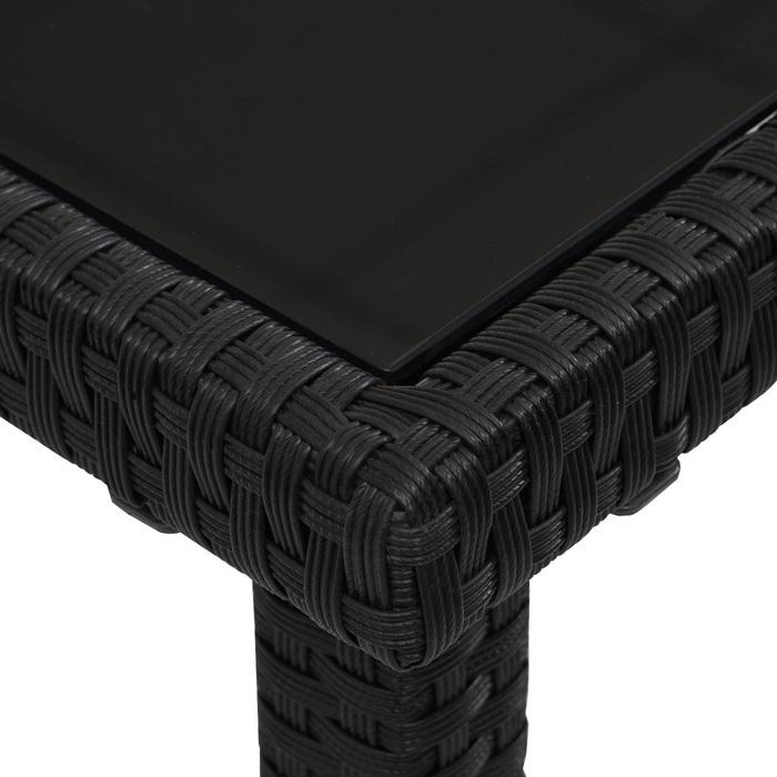 Actual product image Swisshandel24 Poly Rattan Table, Garden Table Balcony Table, 120x75cm - black (120 cm)