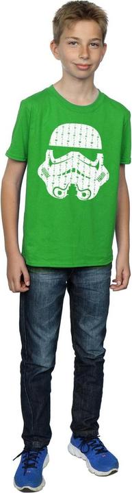 Actual product image Star Wars Boys Christmas Stormtrooper Helmet T-Shirt (140, 146)