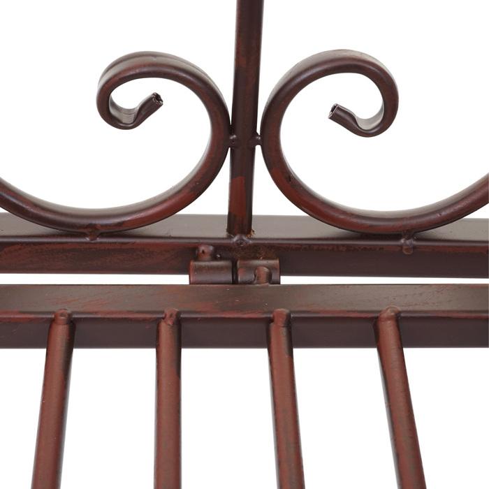 Image du produit Swisshandel24 Banc de jardin, banc de parc Banc 2 places en métal avec ornements aspect rouille brun 150cm - sans