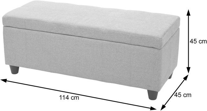 Immagine prodotto Swisshandel24 Cassapanca Kriens, Panchina, Ecopelle, 45x114x45cm Grigio Opaco (114 cm)