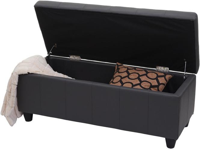 Immagine prodotto Swisshandel24 Cassapanca Kriens, Panchina, Ecopelle, 45x114x45cm Grigio Opaco (114 cm)