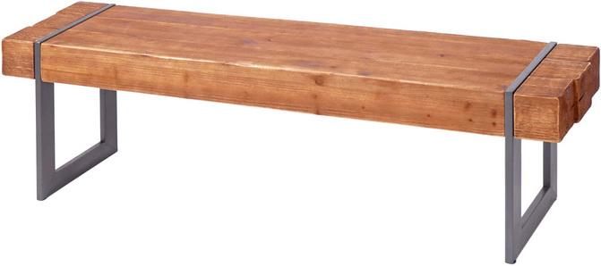 Immagine prodotto Swisshandel24 Panca, panca per sala da pranzo, panca in legno di abete rustico massiccio - marrone 160cm (160 cm)