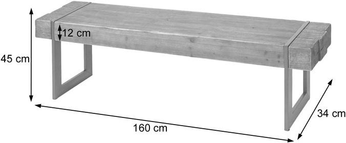 Immagine prodotto Swisshandel24 Panca, panca per sala da pranzo, panca in legno di abete rustico massiccio - marrone 160cm (160 cm)