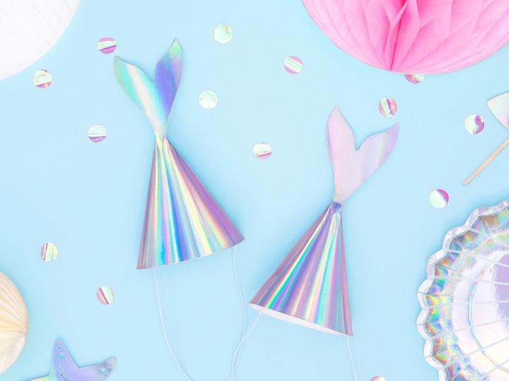 Produktbild Partydeco Partyhüte Meerjungfrau irisierend, 18 x 8 cm, 6 Stück