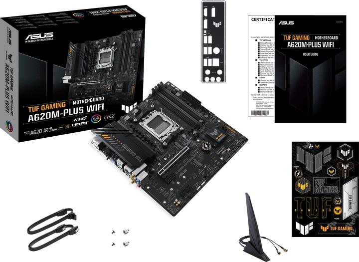 Productafbeelding ASUS TUF GAMING A620M-PLUS WIFI (AM5, AMD A620, mATX)
