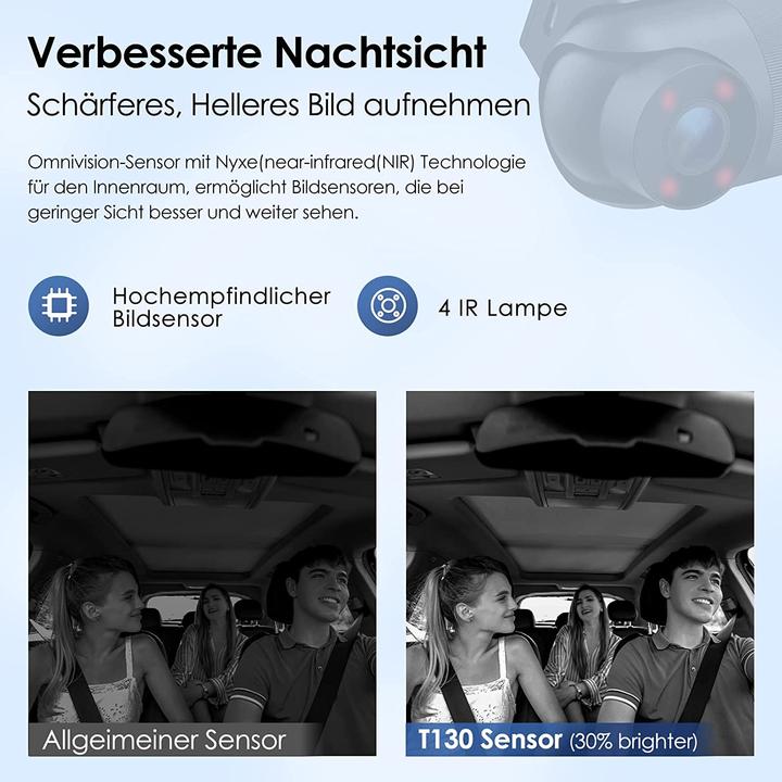 Actual product image Viofo T130 3 Lens WiFi App 2k