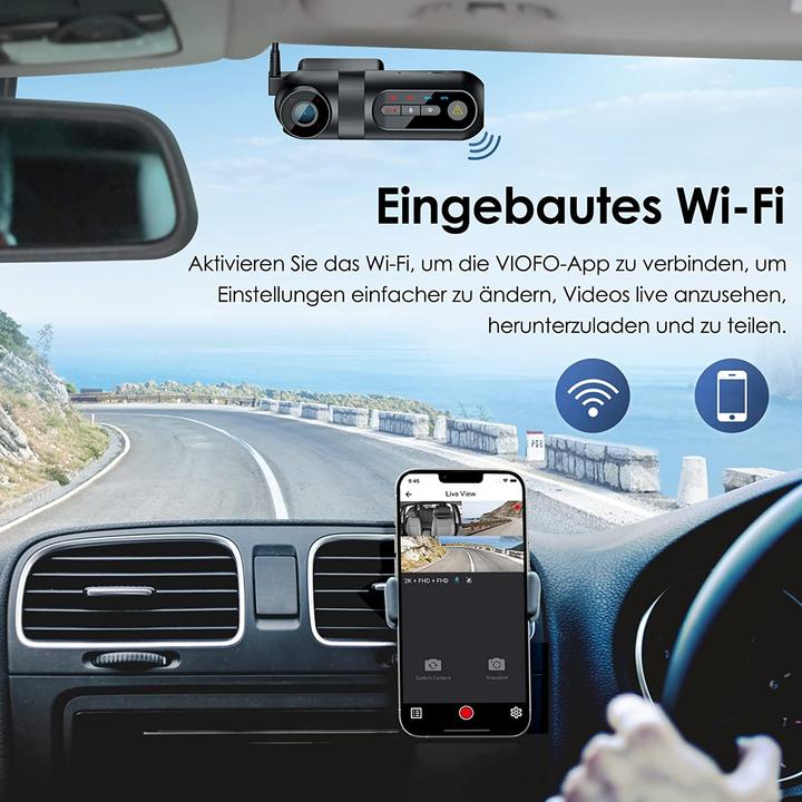 Actual product image Viofo T130 3 Lens WiFi App 2k