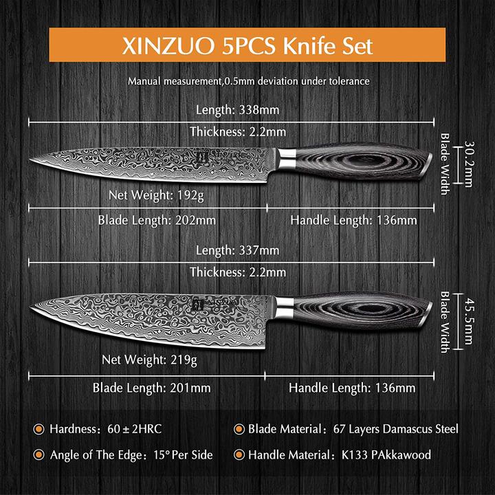Actual product image Xinzuo Damascus knife