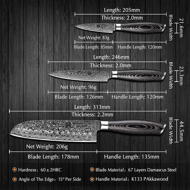 Actual product image Xinzuo Damascus knife