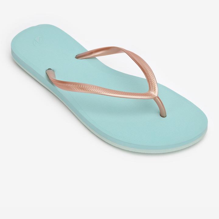Actual product image Olaian Thong sandals ladies 500 gold blue (37)