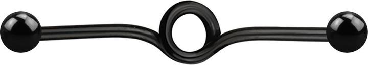 Image du produit Star Piercing Barbell noir boucle avec deux boules (sans laiton, Acier chirurgical 316L)