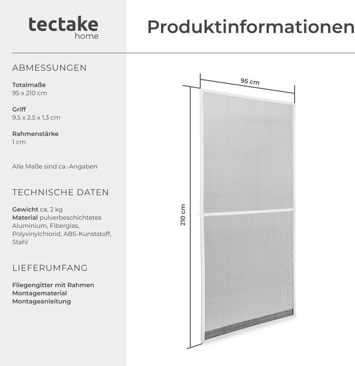 Produktbild tectake Fliegengitter (95 x 210 cm)