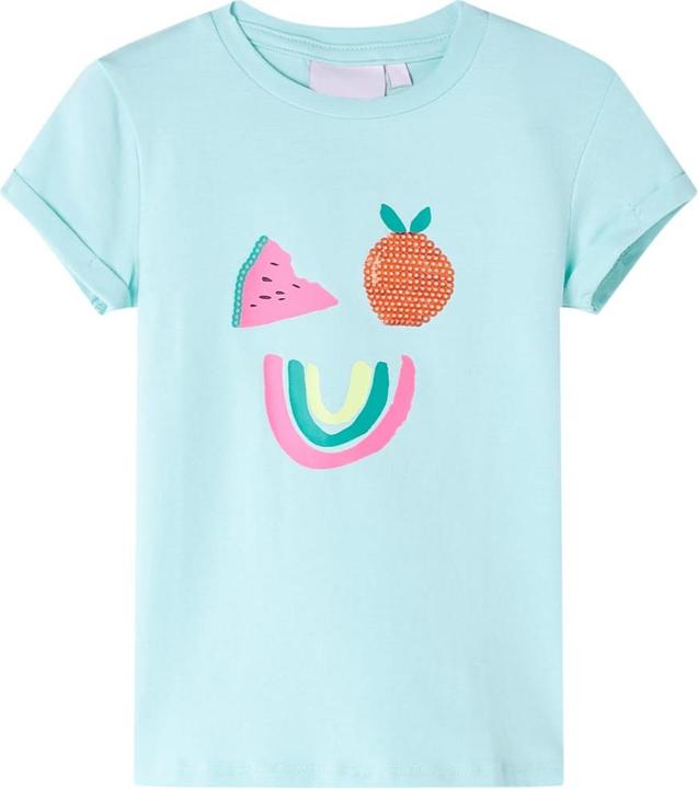 VidaXL Kinder-T-Shirt Hellblau 140,Material: 95 % Baumwolle. 5 (140)