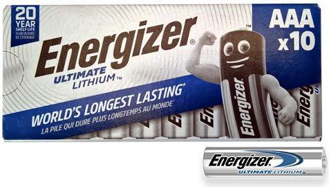 Actual product image Energizer Ultimate Lithium Micro (10 pcs., AAA, 1250 mAh)