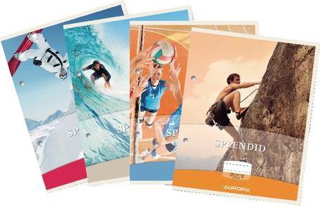Produktbild Notizbuch AURORA Splendid Geleimt DIN A4 Kariert Papier Farbig sortiert 5 mm (210 x 297 mm, Kariert)